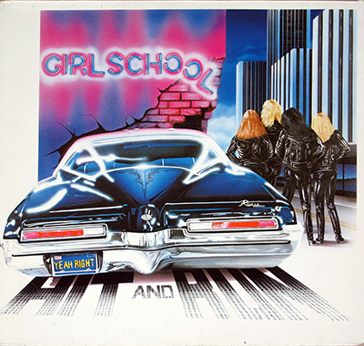 GIRLSCHOOL - Hit and Run  album front cover vinyl record